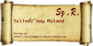 Szilvássy Roland névjegykártya