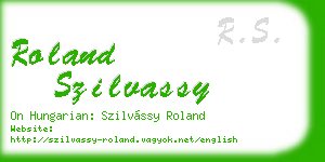 roland szilvassy business card